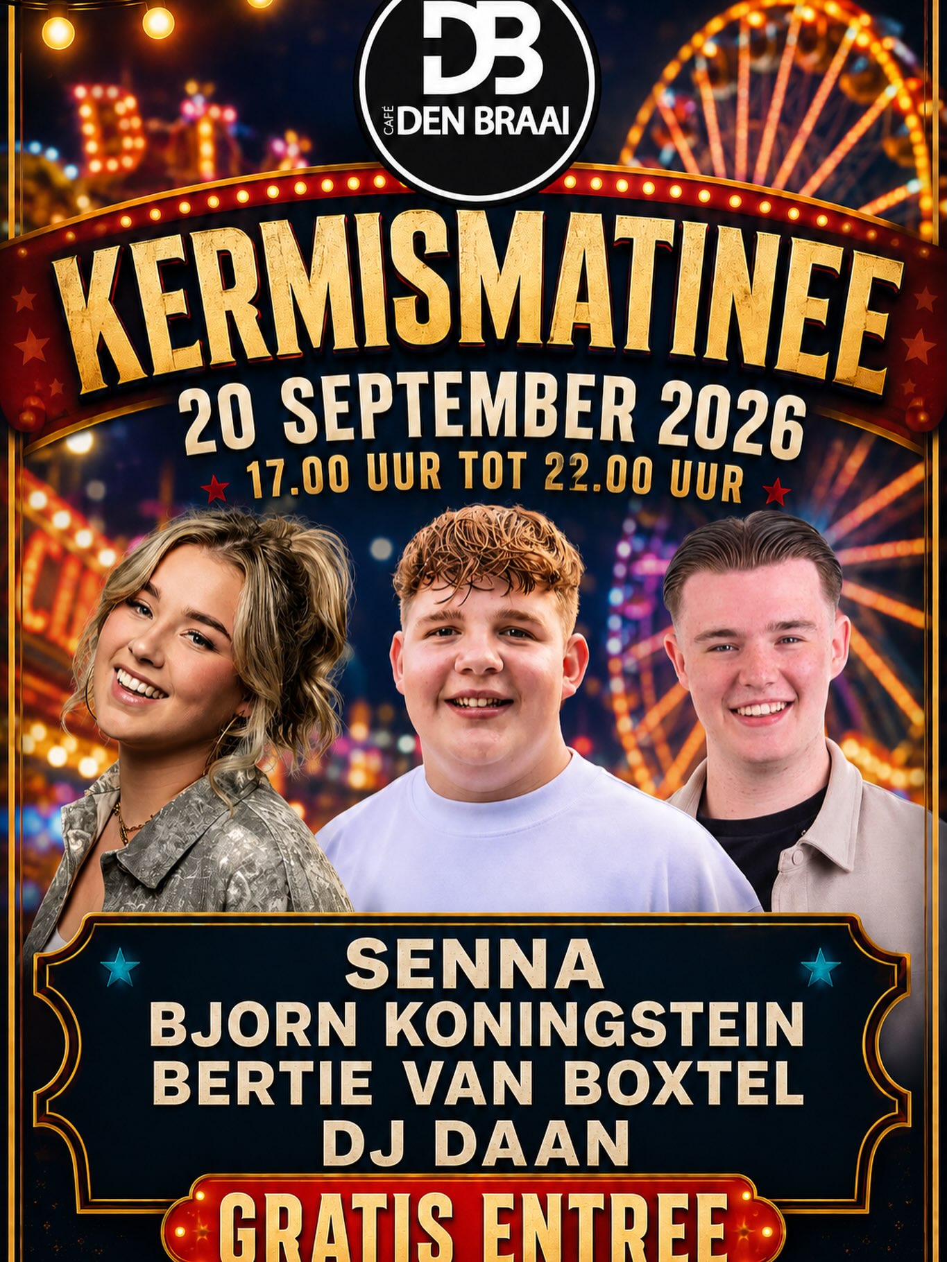 Vier de kermiszondag met ons mee! 

As zondag van 17.00 uur tot 22.00 uur
Entree is helemaal gratis!🥳